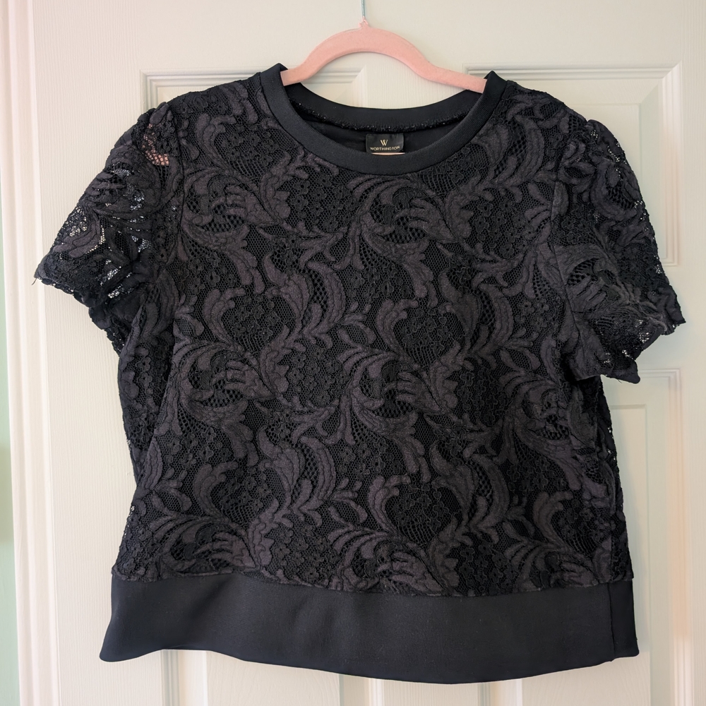 Worthington Black Lace Blouse
